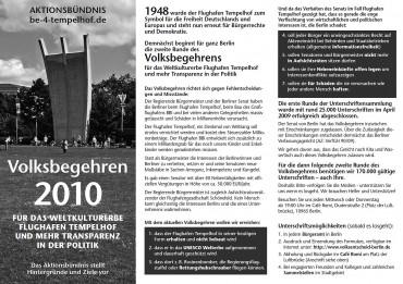 Bürgerentscheid: Das Denkmal Flughafen Tempelhof erhalten – als Weltkulturerbe schützen